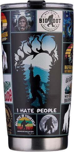 20 Oz Big foot Tumbler – Sasquatch Travel Cup for Men & Women, Funny Cryptid Coffee Mug, Big Foot Lover Gift, Keeps Drinks Hot & Cold in Saudi Arabia