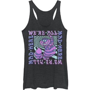 Disney Girls' Alice in Wonderland Mad Here Trip Tri-Blend Racerback Layering Tank