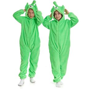 HSCTEK Luxury Double-sided Flannel Fleece Child Alien Onesies with Hoodie