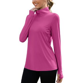 LUYAA Womens 1/4 zip UPF 50+ Sun Shirt SPF Long Sleeve Lightweight UV Protection Clothing Hiking Fishing Outdoor