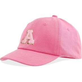 KMOLY Kids Baseball Cap Hat Cotton Cute Letter Adjustable Toddler Hat for Girls Unisex-Child Age 5-14 UPF 50+