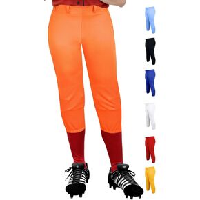 Exxact Sports Womens Softball Pants Knicker/Yoga على الطول ، طول الركبة ، 4 اتجاهات سراويل الكرة اللينة منخفضة للنساء in Saudi Arabia