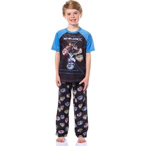 INTIMO Beyblade X Boys' X League Character Design 2 Piece Short Sleeve with Pants Pajama Set