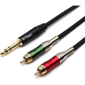 كابل SiYear Dual RCA إلى 1/4 بوصة، 6.35 مم (1/4 بوصة) ذكر ستيريو إلى 2RCA أنثى Y كابل محول مقسم (5 أقدام)