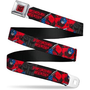 Hasbro Belt, Seatbelt Buckle Belt, Transformers Generations Optimus Prime and Autobot Icon Black, Adjustable