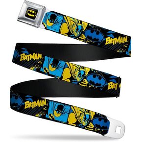 حزام DC Comics ، حزام مشبك حزام الأمان ، يطرح Batman و Collage Black Blue Blue ، قابل للتعديل