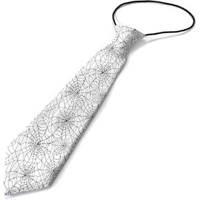 Toddler Size ( Spiderweb Cobweb Halloween ) Pre-Tied Adjustable Novelty Necktie, Fashion Conversational Neck Strap Ties for Boys and Children, for Wedding Parties Events