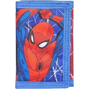 Spiderman Wallet for Boys and Girls Trifold Card Holder Wallet,Id Slot Section with Zip, Gift for Teens,Boys and Girls, Red & Blue, Classic