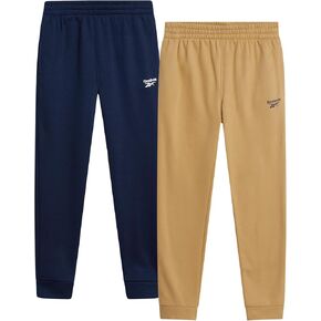 Reebok Boys Sweatpants - 2 Pack Performance Spun Fleece Boys Joggers Athletic Pants with Pockets for Running & Workout (8-14)