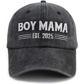 Boy Girl Mama EST 2025 Hat for Women, Adjustable Cotton 3D Embroidered New Mom Gifts Baseball Cap
