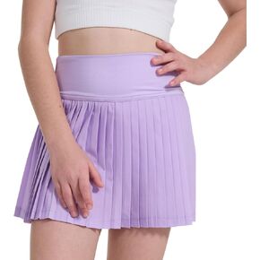 Girls Pleated Tennis Skirts with Shorts Pockets Elastic Waisted Golf Skirt Kids Athletic Skorts for Sport Running