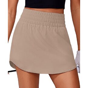 تنانير غولف Pinspark للنساء المرن المرن Skort Skort 2 جيوب منحنية تنورة تنس تنورة لتمرين المجلس