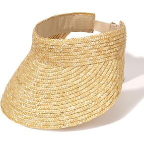 Furtalk Womens Straw Sun Visor Hats Wide Brim UV Protection Summer Beach Hat Roll Up Bonytail Travel Hat