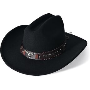 Extra-Wide Brim Cowgirl Hat Men Western Cowboy Hats for Women with Buckle Belt Classic Cowboy Outfits