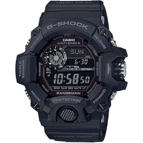 Casio mens Tactical Rangeman G-Shock Solar Atomic Watch, Black/Black, GW9400-1B