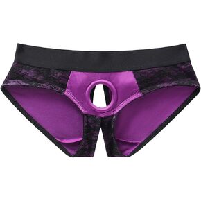 Women's Men's Low Waist Lace Sexy Lingerie Strap On Harness Briefs Strapon Strapless Underwear Open Panties