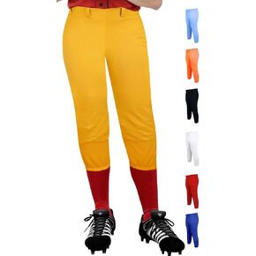 Exxact Sports Girls Softball Pants Knicker/Yoga Style Knee Length, 4-Way Stretch Low Rise Youth Softball Pants for Girls
