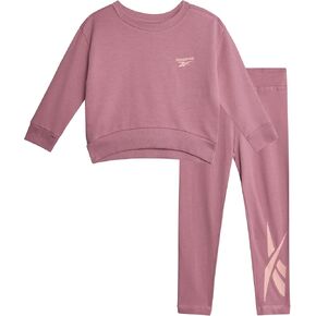 Reebok Toddler Girls' Pants Set - 2 Piece Active Fleece Hoodie Sweatshirt and Leggings for Toddlers and Little Girls (2T-6X)