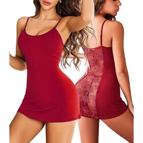 الملابس الداخلية AVIDLOVE للنساء مثير ثوب النوم الدانتيل نوم V-Neck Babyoll Chemise Sleepwear