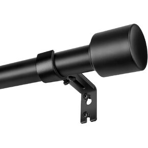 1" Diameter Curtain Rods Itself is 30 to144 inch 1 Pack Fit 30-142 inch, 66 to 120 inch Window with Heavy Duty Adjustable Rod Matte Black Curtain Splicing Metal Extra Long Curtain Rod for Windows