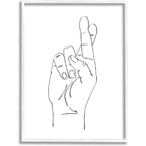 تعبّر الصناعات المتعلقة بأصابعها الحد الأدنى من الخط ، الذي صممه Ziwei Li White Wall Framed Art ، 16 × 20 ، أسود
