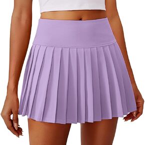 PINSPARK Pleated Tennis Skirts for Women High Waist Golf Skirt Tummy Control Athletic Skorts for Pickleball Workout