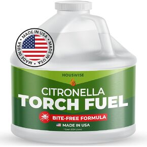 Torch Fuel (1 Gallon) - Citronella Oil for Torches for Outside, Lantern Liquid Paraffin Lamp Oil Fuel, Scented Lamp Outside Citronella Torches Outdoor Paraffin