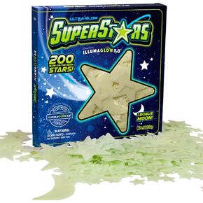 Glow in the Dark Stars - يشمل دليل التثبيت والكوكبة ، فقط نجوم التوهج المدعومة من Illumaglow2.0 ، اختر من بين العادية أو الجديدة متعددة الألوان لدينا