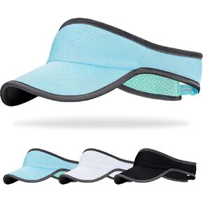 Sports Sun Visor for Men Women, Lightweight Soft Quick-Dry Visor Hat, Packable Tennis Golf Running Visor