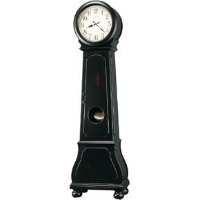 Howard Miller Graham Floor Clock II, Black Finish with Illuminated Dial Dual-Chime Movement, Arabic Numeral Key-Wound Volume Control Adjustable Timepiece for Home Decor, Office & Living Room
