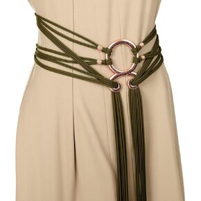 KOTORA Retro Cross Belt Viking Troll Medieval Rope Crossover Waist Band Ring Knotted Belt Norse Shaman Pagan Novelty Costume