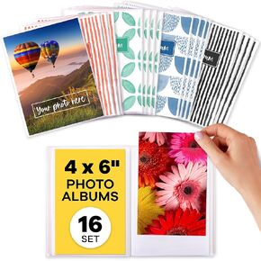 ألبومات الصور 4x6 - (مجموعة من 16) ، من قبل Plant Plan ، ألبومات مصغرة ، يمكن لكل منها التمسك بما يصل إلى 36 صورة ، ويعمل مع صور وبصور طبيعية - مثالية لتخزين الذكريات الجميلة