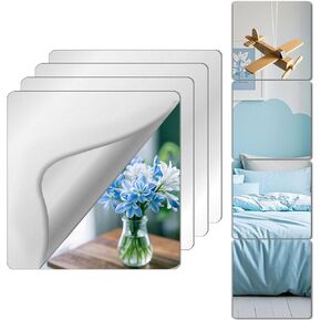 بلاط مرآة غير قابلة للكسر ، 4 مساءً 10 "x10" عصا على المرايا للجدار ، مرآة الصغار الطول الكامل لغرفة نوم الأطفال ، صالة رياضية بلاستيكية مرايا الباب بدون إطار.