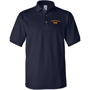 Polo Shirts for Men Deutschland Flag B Embroidery Cotton Short Sleeves Golf Tees