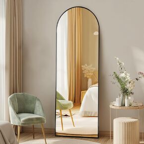 مرآة دوموس ذات الطول الكامل مع حامل 64 "x21" إطار الألومنيوم الدائم لغرفة النوم معلقة بميل ديكور المنزل البسيط الحديث محطمة الحائط الزجاجي النانو