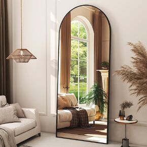 56 "x21" مرايا أرضية مرآة ذات طول كامل مع إطار سبيكة من الألومنيوم مرايا محمية على الحائط أو مرآة خلع الملابس الكبيرة ، المرآة السوداء الكاملة