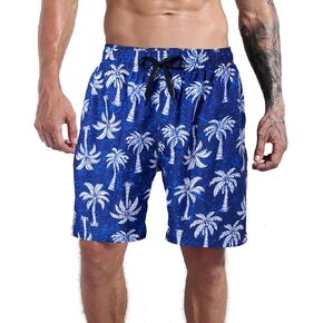 Goodstoworld للرجال الجدة Swimtrunks Quick Dry 3D Mesh Printed Beach Shorts مع جيوب S-4XL