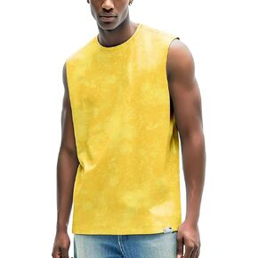 Men's Tank Tops for Workout Muscle Casual Sleeveless Shirts Crewneck Basic Loose Fit UV Protection Summer Beach Tops
