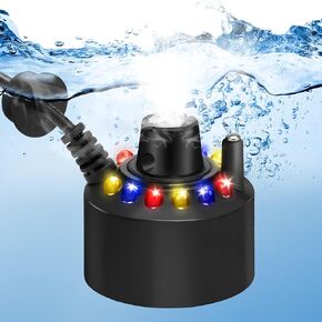Mist Maker Mini Pond Fog Machine 12 LED Indoor Water Fountain Mister Fogger مع حارس الرش في Atomizer Air Fogger بالموجات فوق الصوتية للمياه ميزة عيد الهالوين وغيرها من العطلات