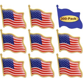 50/100/100/300PACK العلم الأمريكي دبابيس صاخبة للبصفقة بالجملة - الولايات المتحدة الأمريكية دبابيس شارة التذكارية الوطنية لليوم التذكاري للحفلة الوطنية