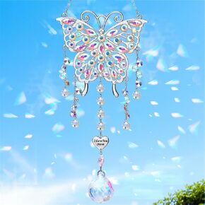 هدايا فراشة عيد الأم لأمي ، أحجار الراين الكريستالية الفراشة Suncatcher معلقة زخرفة الزخرفة لمنزل الحديقة ، هدايا عيد ميلاد فريدة من نوعها لحموها