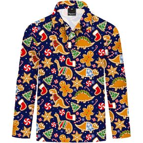 Remimi Kids Mardi Gras Print Polo Shirt St Patricks Day Collared قمصان من 5 إلى 14 عامًا in Kuwait