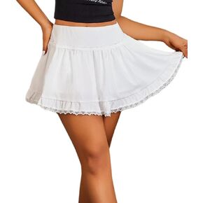 Avidlove Women High Waist Mini Skirt Flowy A Line Ruffle Hem Y2K Cute Skirts Casual in Kuwait