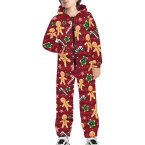 Kids 3D Galaxy Novelty Print Sky Graphic Jumpsuits Zip Up Hoodie One Piece Rompers Boys Girls