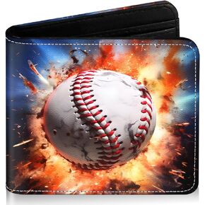 Boys Soccer Wallet for Teens, Cool Kids Wallet for Boys Ages 8-10 9-12 11-15, Funny Leather Bifold Rfid Blocking, Coin Pocket Id Window for Teen Men Youth Guys Birthday Christmas Gifts