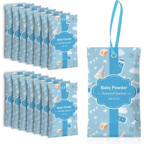 SCENTORINI Scented Sachets for Drawers and Closets, Baby Powder Scent 14 Pack, Long-Lasting Sachets Bags Wardrobe Freshener, for Drawers, Closets, Cars