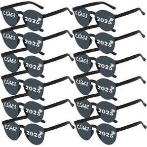 Vegove 12PC Class of 2025 Graduation Sunglasses - Prom Costume Eyewear Party Photobooth Props for Grand Celebration Supplies
