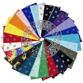 Vamqor 12pcs Bandana for Women and Men 100 ٪ Cotton Custom Fashion Paisley Design Multifunctional Outdoor Square Clankerchief