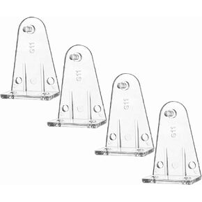 Cutelec 4pcs تمسك بأقواس صافية لون سكة حديدية أسفل الستائر البارزة 2inch
