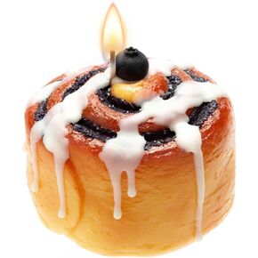 Cinnamon Roll Candle – 100% Natural Soy Wax, Cinnamon Scented Fall Candles, Realistic Food-Shaped Candle Gift for Autumn, Thanksgiving & Home Decor